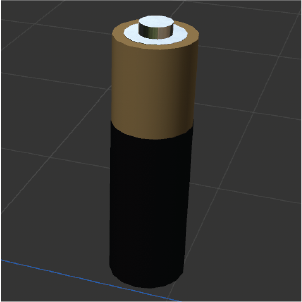 The battery object done in C4D (Screenshot), basic first attempt using simple shapes